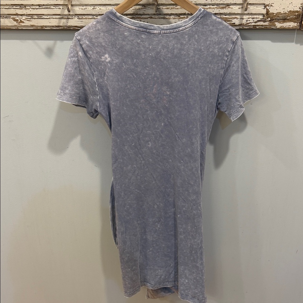 Rails Edie Faux Wrap T-Shirt Dress Steel Acid Wash Gray Women's Size Small - Picture 4 of 9